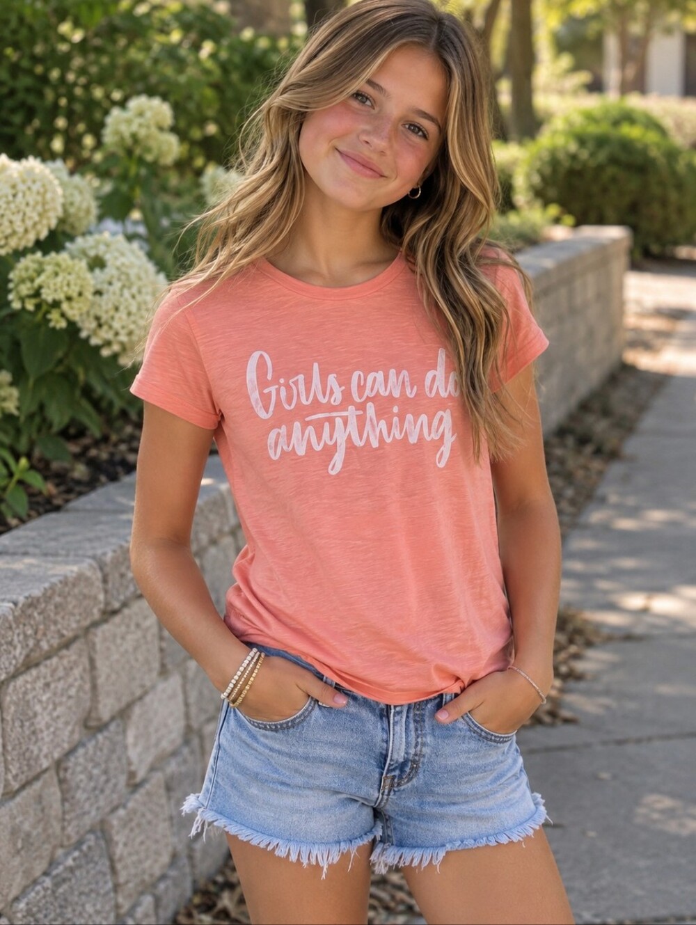 NWT Members Mark Girls Can Do Anything Tee.